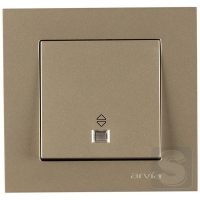 Выключатель одноклавишный ПРОХОДНОЙ с подсветкой Arvia Electric KAREN Титан (20 05 2000 210)